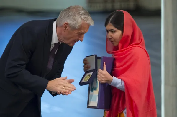 Malala receives the Nobel Peace Prize