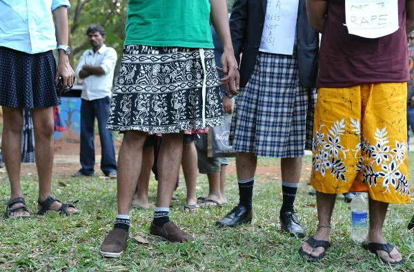 men in skirts in Bangalore 