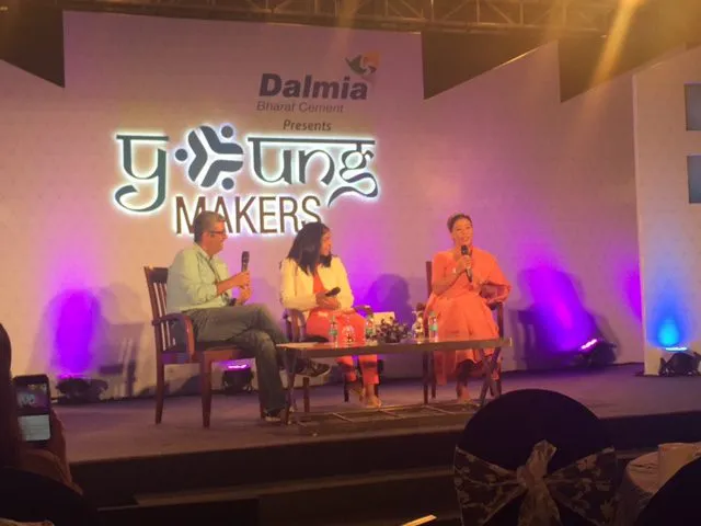 Gaurav Kalra moderates a panel with Olympian sports icons Sakshi Malik and Mary Kom