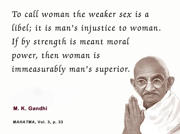 Image result for gandhi ji quote on women empowerment