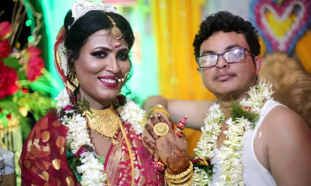 Transgender couple wedding