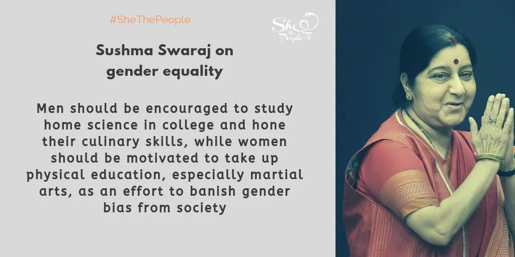 Sushma Swaraj on gender equality