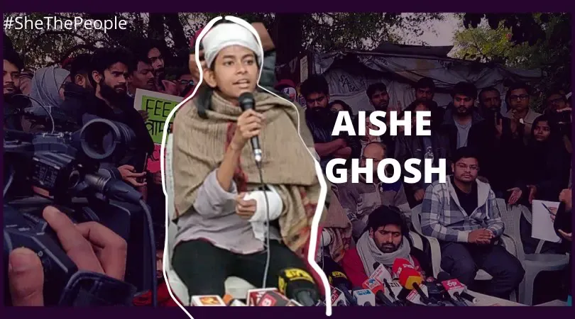 Aishe Ghosh Wiki Bio ,Aishe Ghosh JNU ,JNU Attack Aishe JNUSU President