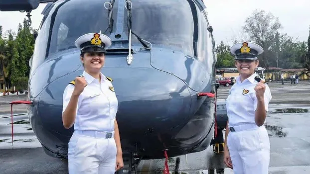 Women Officers Operate Helicopters
