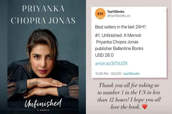 Unfinished ,Priyanka Chopra social media ,Nick Jonas unfinished ,Priyanka Chopra memoir