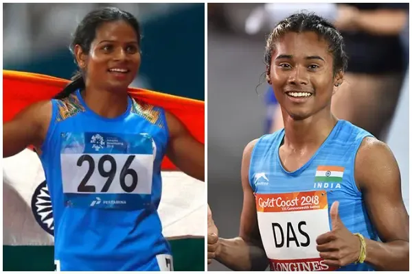 India women relay team, Hima Das and Dutee Chand in relay team india