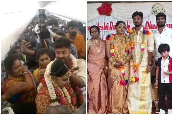 pandemic weddings ,Madurai couple gets married in plane