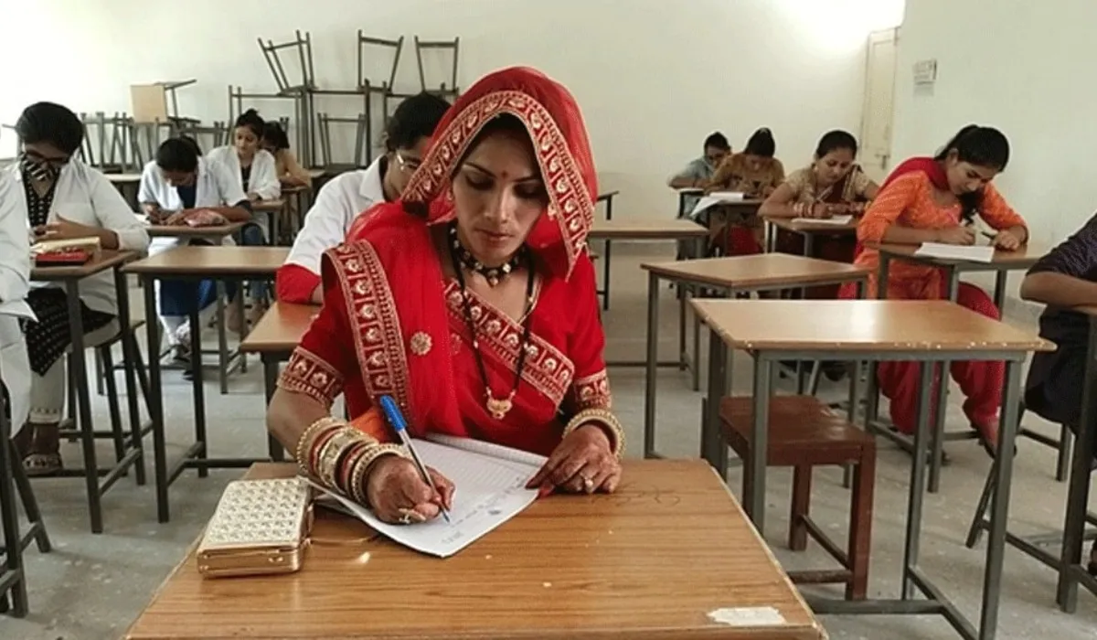 Rajasthani Bride Appears For Exam