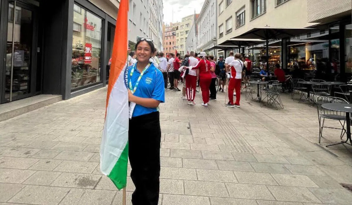 Naina Adhikari in Germany for the 2022 ICF World Championships.